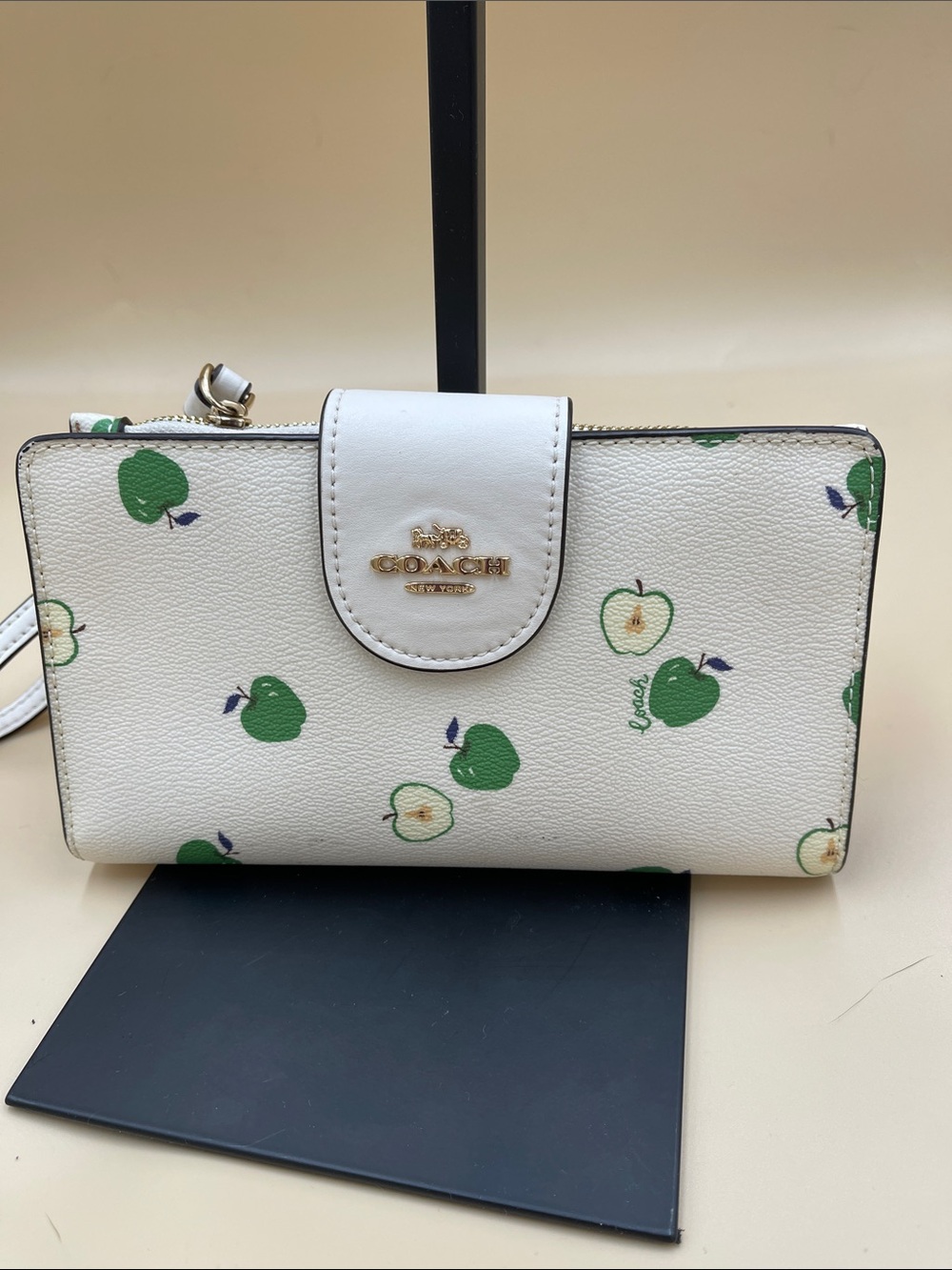 Coach White Apple-Print Leather Wallet